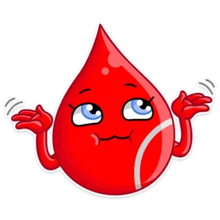 🤷 blood, drop, cartoon, cute, unsure, shrug telegram sticker