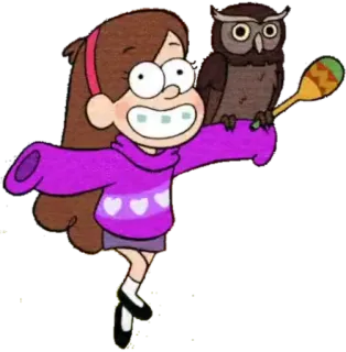 😃 Mabel Pines Gravity Falls Dessin animé, Mabel Pines, Gravity Falls, Chouette, Maracas telegram sticker