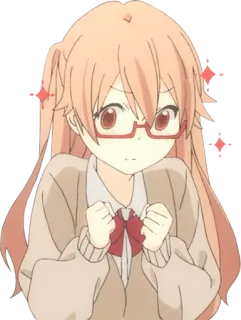 💪 anime, girl, angry, glasses, frustrated, cartoon telegram sticker