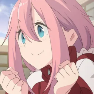 😍 Nadeshiko Kagamihara Yuru Camp Anime, Niedlich, Mädchen, Camping, Yuru Camp, Pinke Haare, Charakter, Cartoon telegram sticker