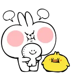 😡 kelinci, bebek, kartun, lucu, marah, ilustrasi whatsapp sticker