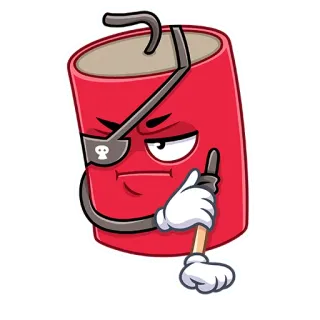 👊 dinamit, bajak laut, kartun, bahan peledak, bahaya, karakter telegram sticker