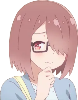 🤔 Anime, Gadis, Kacamata, Lucu, Berpikir telegram sticker