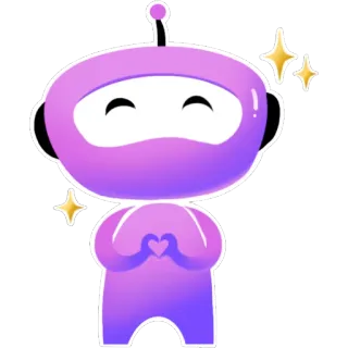 ❤️ 机器人, 可爱, 角色, 数字, 卡通, 友好的 telegram sticker