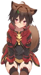 😍 Anime, Fille, Oreilles animales, Mignon, Manga, Kemonomimi telegram sticker