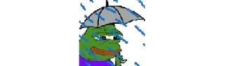 🥲 Pepe the Frog Пепе лягушонок, грустный, зонт, дождь, мем whatsapp sticker