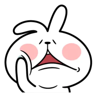 😟 conejo, lindo, dibujos animados, animal, pegatina, ilustración whatsapp sticker