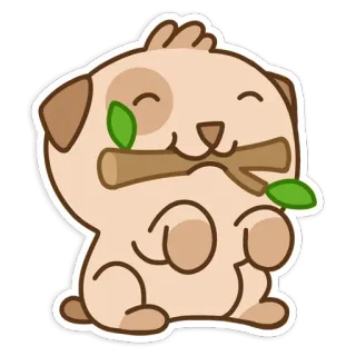 🙂 cão, cachorro, pau, animal, fofo, animal de estimação telegram sticker