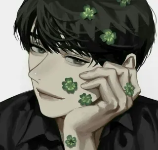 📖 anime, trébol, guapo, chico, hombre whatsapp sticker
