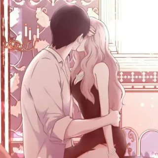 🫀 beijo, romance, casal, amor, afeição, arte, anime telegram sticker