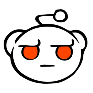 😒 reddit, alieno, arancione, bianco, logo telegram sticker