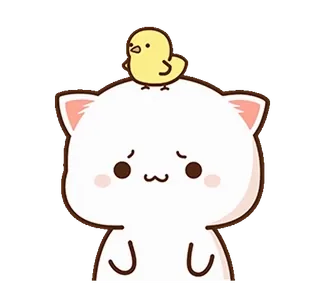 🐤 fofo, desenho animado, gato, pintinho, kawaii, adesivo telegram sticker