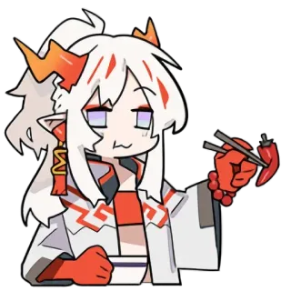 🍔 Gadis anime, Kartun, Sumpit, Lada, Merah, Lucu, Ilustrasi telegram sticker