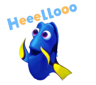👋 Dory Finding Nemo Heelllooo 魚, 青, 海, かわいい, ドリー, ファインディング・ニモ, ディズニー telegram sticker