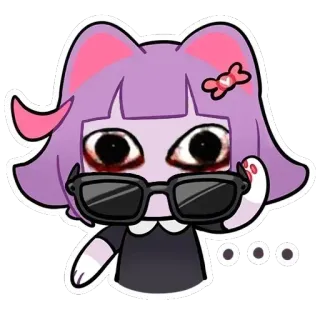 😎 ... cartoon, sticker, creepy, cat girl, anime telegram sticker