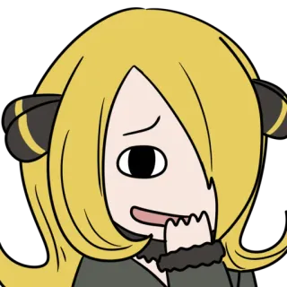 🤭 Cynthia Pokemon Anime, Video game, Karakter, Pokémon telegram sticker