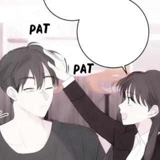🍢 PAT PAT czułość, klepnięcie po głowie, słodki, styl anime, komiks, pokrzepiający telegram sticker