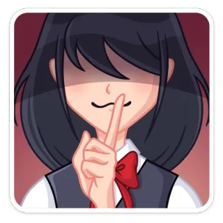 🤫 Fille anime, Doigt sur les lèvres, Chut, Silence, Calme, Fille, Anime, Autocollant telegram sticker