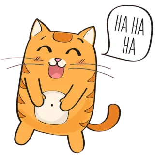 🐱 HA HA HA chat, rire, joyeux, humour, drôle, dessin animé whatsapp sticker