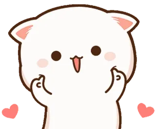 ☺️ gatto, carino, adesivo, cuore, amore, emoji, kawaii, personaggio telegram sticker