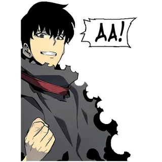 👍 AA! Anime, Homem, Shonen, Exclamação, Desenho animado, Personagem telegram sticker