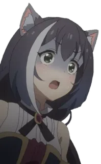 😮 anime, shocked, expression, girl, wolf ears telegram sticker