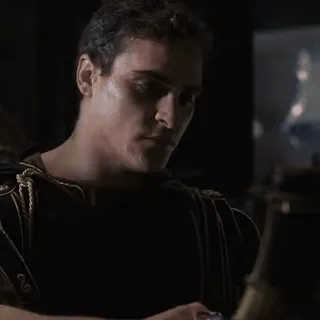 😦 Commodus Gladiator movie, actor, roman empire, ancient Rome, joaquin phoenix, gladiator, emperor telegram sticker