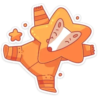 💫 tier, süß, stern, cartoon, aufkleber telegram sticker