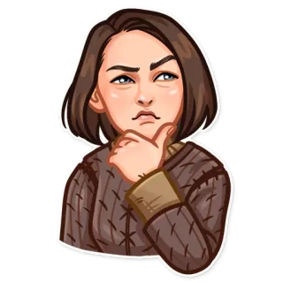 🤔 Arya Stark Game of Thrones Arya Stark, Game of Thrones, Denken, Cartoon, Fernsehen, TV-Serie telegram sticker