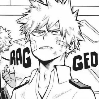 🥢 Katsuki Bakugo My Hero Academia RAGGED Anime, Manga, Katsuki Bakugo, My Hero Academia, Enojado, Pegatina telegram sticker