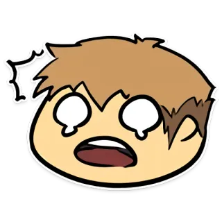 😢 sticker, cartoon, shocked, emotion, tears, expressive telegram sticker