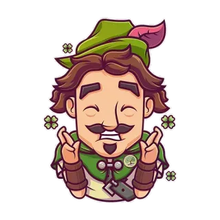 🍀 desenho animado, sorte, trevo, personagem, caprichoso, irlandês, fantasia telegram sticker