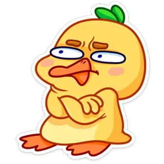 😒 duck, cartoon, animal, funny, cute, sticker, expression whatsapp sticker