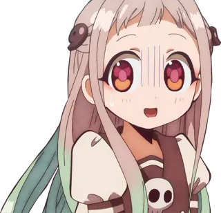 😨 Nene Yashiro Toilet-bound Hanako-kun Anime, Fille, Mignon, Uniforme scolaire, Fantôme telegram sticker
