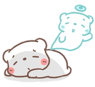 🧺 bear, sleeping, dream, cute, cartoon, ghost whatsapp sticker