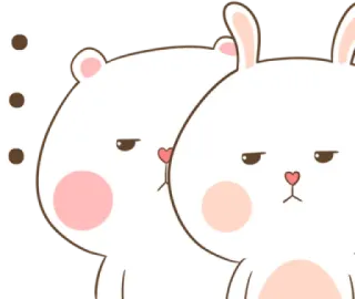 😌 thỏ, gấu, dễ thương, động vật, nhãn dán telegram sticker