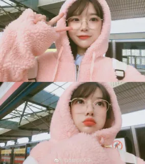 🍓 000000000 mujer, persona, gafas, selfie, asiática telegram sticker