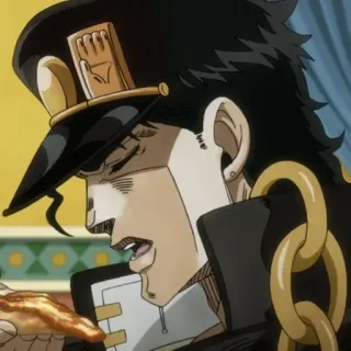 🧬 Jotaro Kujo JoJo's Bizarre Adventure Anime, Manga, Jotaro, Jojo, Aventura Bizarra, Personaje, Comiendo whatsapp sticker