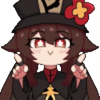 🙌 Hu Tao Genshin Impact 动漫, 原神, 胡桃, 游戏, 可爱, 卡通 telegram sticker