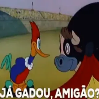 🐂 Woody Woodpecker JÁ GADOU, AMIGÃO? woody woodpecker, cartoon, bull, bird, friend, animal, funny telegram sticker