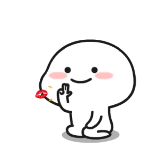 😘 cartone animato, carino, adesivo, pace whatsapp sticker
