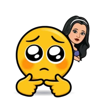 🥺 biểu tượng cảm xúc, phụ nữ, e thẹn, dễ thương, hoạt hình telegram sticker
