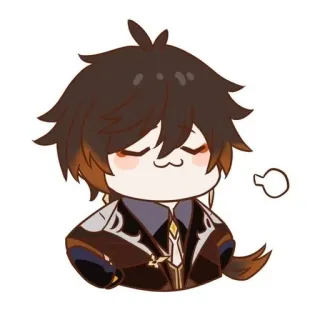 🍵 Zhongli Genshin Impact Zhongli, Genshin Impact, Chibi, Anime, Gra, Słodkie telegram sticker