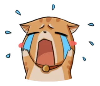 😭 Katze, weinen, traurig, Emotion, Tränen, Cartoon telegram sticker