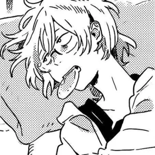 😒 anime, manga, boy, tongue, expression, illustration telegram sticker