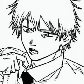 🖇 Denji Chainsaw Man อนิเมะ, มังงะ, เชนซอว์แมน, เด็นจิ, สีหน้า whatsapp sticker
