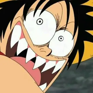 👒 Monkey D. Luffy One Piece アニメ, 漫画, 面白い, アニメ, ルフィ, ワンピース, 興奮, クレイジー telegram sticker