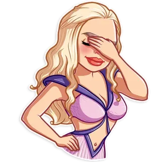 😲 Daenerys Targaryen Game of Thrones personnage, game of thrones, daenerys targaryen, femme, blonde, dessin animé telegram sticker