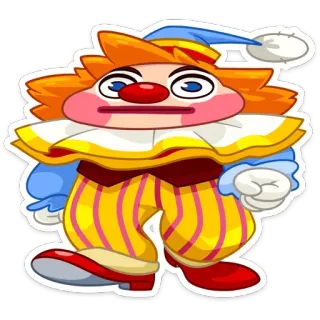 😐 Clown, Dessin animé, Personnage, Illustration, Sticker whatsapp sticker