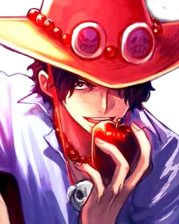 😋 Ace One Piece anime, one piece, ace, pirate, fire, cartoon telegram sticker